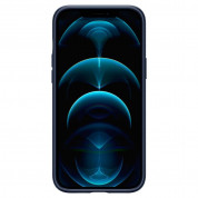 Spigen Liquid Air Case - силиконов (TPU) калъф с висока степен на защита за iPhone 12, iPhone 12 Pro (тъмносин) 2
