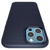 Spigen Liquid Air Case - силиконов (TPU) калъф с висока степен на защита за iPhone 12, iPhone 12 Pro (тъмносин) 5
