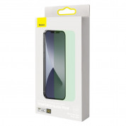 Baseus Full Coverage Green Tempered Glass Film with Anti Blue Light Filter (SGAPIPH54N-LP02) - стъклено защитно покритие за целия дисплей на iPhone 12 mini (прозрачен) (2 броя) 11