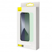 Baseus Full Coverage Green Tempered Glass Film with Anti Blue Light Filter (SGAPIPH61P-LP02) - стъклено защитно покритие за целия дисплей на  iPhone 12, iPhone 12 Pro (прозрачен) (2 броя) 10