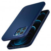 Spigen Thin Fit Case - качествен тънък матиран кейс за iPhone 12, iPhone 12 Pro (син) 6