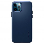 Spigen Thin Fit Case - качествен тънък матиран кейс за iPhone 12, iPhone 12 Pro (син) 1