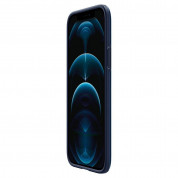 Spigen Thin Fit Case - качествен тънък матиран кейс за iPhone 12, iPhone 12 Pro (син) 3