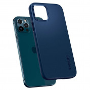 Spigen Thin Fit Case - качествен тънък матиран кейс за iPhone 12, iPhone 12 Pro (син) 8