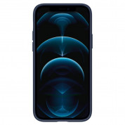 Spigen Thin Fit Case - качествен тънък матиран кейс за iPhone 12, iPhone 12 Pro (син) 2