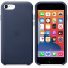 Apple iPhone SE2 Leather Case - оригинален кожен кейс (естествена кожа) за iPhone SE (2022), iPhone SE (2020), iPhone 8, iPhone 7 (тъмносин) 4