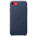 Apple iPhone SE2 Leather Case - оригинален кожен кейс (естествена кожа) за iPhone SE (2022), iPhone SE (2020), iPhone 8, iPhone 7 (тъмносин) 2
