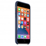 Apple iPhone SE2 Leather Case - оригинален кожен кейс (естествена кожа) за iPhone SE (2022), iPhone SE (2020), iPhone 8, iPhone 7 (тъмносин) 5