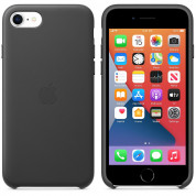 Apple iPhone SE2 Leather Case - оригинален кожен кейс (естествена кожа) за iPhone SE (2020), iPhone 8, iPhone 7 (черен) 3