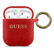 Guess Airpods Silicone Glitter Case (red) 3