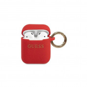 Guess Airpods Silicone Glitter Case (red)