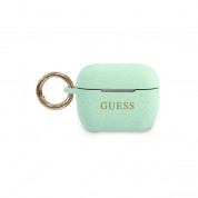 Guess Airpods Pro Silicone Glitter Case - силиконов калъф с карабинер за Apple Airpods Pro (зелен)