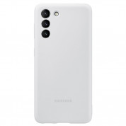 Samsung Silicone Cover EF-PG991TJ - оригинален силиконов кейс за Samsung Galaxy S21 (светлосив)