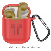 Hoco ES32 Plus TWS Bluetooth Earphones (With Red Silicone Case) (gold) 2