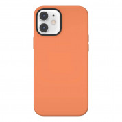 SwitchEasy MagSkin Case - тънък силиконов кейс с вграден магнитен конектор (MagSafe) за iPhone 12 mini (оранжев)