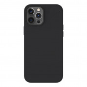 SwitchEasy MagSkin Case - тънък силиконов кейс с вграден магнитен конектор (MagSafe) за iPhone 12, iPhone 12 Pro (черен)
