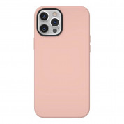 SwitchEasy MagSkin Case - тънък силиконов кейс с вграден магнитен конектор (MagSafe) за iPhone 12, iPhone 12 Pro (розов)