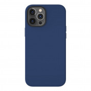 SwitchEasy MagSkin Case - тънък силиконов кейс с вграден магнитен конектор (MagSafe) за iPhone 12, iPhone 12 Pro (син)