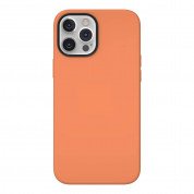 SwitchEasy MagSkin Case - тънък силиконов кейс с вграден магнитен конектор (MagSafe) за iPhone 12, iPhone 12 Pro (оранжев)
