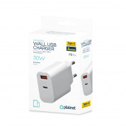 Platinet Wall Charger 30W - захранване за ел. мрежа с USB-A изход и USB-C изход и технология за бързо зареждане (бял) 3