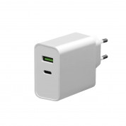 Platinet Wall Charger 45W - захранване за ел. мрежа с USB-A изход и USB-C изход и технология за бързо зареждане (бял) 1