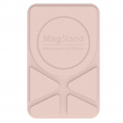 SwitchEasy MagStand Leather Stand - кожена поставка за кейсове и смартфони съвместима с MagSafe аксесоари (розов)