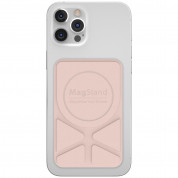 SwitchEasy MagStand Leather Stand - кожена поставка за кейсове и смартфони съвместима с MagSafe аксесоари (розов) 4
