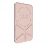 SwitchEasy MagStand Leather Stand - кожена поставка за кейсове и смартфони съвместима с MagSafe аксесоари (розов) 2
