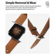 Ringke Leather One Classic Band - кожена (естествена кожа) каишка за Apple Watch 42мм, 44мм, 45мм (кафяв) 5