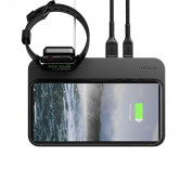 Nomad Base Station v2 Hub with Apple Watch Charger Mount - двойна поставка (пад) с до 10W безжично захранване за зареждане на мобилни устройства и зареждане на Apple Watch и Apple Airpods (черен) 3