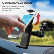 Ringke Monster Universal Car Mount - универсална поставка за стъклото или таблото на автомобил за мобилни телефони (черен) 6
