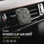 Ringke Power Clip Air Vent Car Mount - универсална магнитна поставка за вентилационната решетка на автомобил (черен) 1