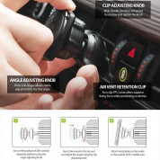 Ringke Power Clip Air Vent Car Mount - универсална магнитна поставка за вентилационната решетка на автомобил (черен) 5