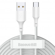 Baseus Simple Wisdom USB-C Cable (TZCATZJ-02) - два броя USB-C кабели за устройства с USB-C порт (150 см) (бял)