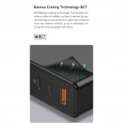 Baseus GaN 2 Pro Charger 120W (CCGAN-J01) - захранване за ел. мрежа за лаптопи, смартфони и таблети с USB-A и 2xUSB-C изходи с технология за бързо зареждане и USB-C кабел (черен) 4