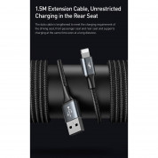 Baseus Special Data Cable for Backseat (Lightning + USB) (CALHZ-01) - USB кабел с Lightning конектор и 2xUSB-A порта (150 см) (черен) 7