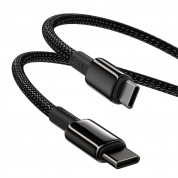 Baseus Tungsten Gold USB-C to USB-C Cable PD 2.0 100W (CATWJ-A01) - здрав кабел с въжена оплетка за бързо зареждане за устройства с USB-C порт (200 см) (черен) 5