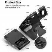 Ringke Super Folding Stand - универсална сгъваема поставка за бюро и плоскости за мобилни устройства и таблети (черен) 6