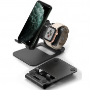 Ringke Super Folding Stand for Apple Watch - универсална сгъваема поставка за бюро за Apple Watch и мобилни устройства и таблети (черен) 1