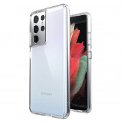 Speck Presidio Perfect Clear Case - удароустойчив хибриден кейс за Samsung Galaxy S21 Ultra (прозрачен)