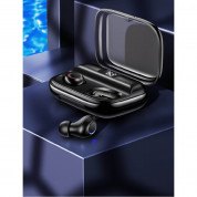 USAMS YJ001 Digital Display Wireless Earphones - безжични Bluetooth слушалки със зареждащ кейс (черен) 1