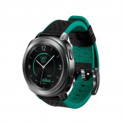 Samsung Hybrid Sport Strap 20mm (GP-R600BREEAAE) - оригинална хибридна спортна каишка за Samsung Galaxy Watch, Huawei Watch, Xiaomi, Garmin и други часовници с 20мм захват (черен-зелен)