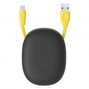 Baseus Lets Go Little Reunion One-Way Stretchable Data Cable (CATRN-GY) - универсален USB към USB-C кабел (100 см) (сив-жълт)