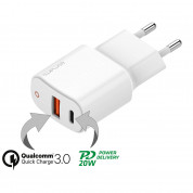 4smarts Wall Charger DoublePort 20W with Quick Charge and PD - захранване за ел. мрежа с USB, USB-C изход и технологии за бързо зареждане (бял) 2
