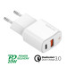 4smarts Wall Charger DoublePort 20W with Quick Charge and PD - захранване за ел. мрежа с USB, USB-C изход и технологии за бързо зареждане (бял) 4