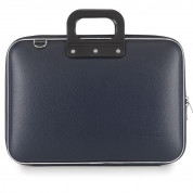 Bombata Mediobombata Classic - кожена чанта с презрамка за MacBook Pro 16, Pro 15 и лаптопи до 16 инча (тъмносин)