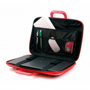 Bombata Mediobombata Classic  - кожена чанта с презрамка за MacBook Pro 13, Air 13 и лаптопи до 14 инча (червен) 3