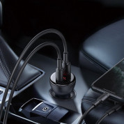 Baseus Digital Display PPS Dual Quick Car Charger 45W (CCBX-C0G) - зарядно за кола с USB и USB-C изход с технология за бързо зареждане (тъмносив) 5
