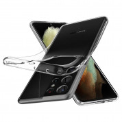 Spigen Liquid Crystal Case - тънък силиконов (TPU) калъф за Samsung Galaxy S21 Ultra (прозрачен)  7
