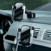 Baseus 5in1 Vehicle Bracket Wireless Charger 10W (WXHW01-B0S) - поставка за радиатора и таблото на кола с безжично зареждане за Qi съвместими смартфони (черен-сребрист) 7